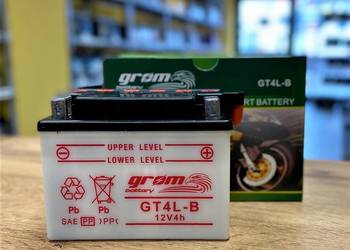 Akumulator motocyklowy GROM GT4L-B 12V 4Ah 60A P+ na sprzedaż  Rybnik
