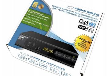Dekoder DVB-T2 HEVC Esperanza Nowy gwarancja z wysyłką, używany na sprzedaż  Warszawa