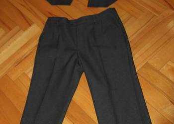 Elegancki komplet spodnie w kant + kamizelka (grafitowe) na sprzedaż  Bytom