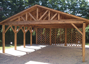 Wiata garażowa 1 drewniana 4,5x4,5m dach 2-spadowy PRODUCENT na sprzedaż  Parzymiechy