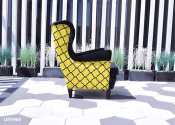 Fotel uszak w pięknej koniczynie żółtej na sprzedaż  Warszawa