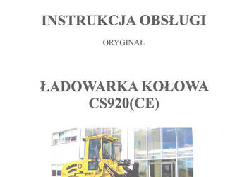 DTR Instrukcja obsługi ładowarka kołowa XCMG-CS920 na sprzedaż  Brzesko