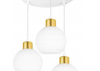 LAMPA WISZĄCA ŻYRANDOL SZKLANA KULE Biała złota Polska ! na sprzedaż  Choroszcz