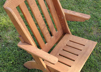 Używany, Krzesło ogrodowe drewniane składane, tarasowe X lamel nr 2 na sprzedaż  Kalety