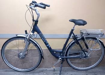 Rower elektryczny bikkel holenderski damski miejski okazja, używany na sprzedaż  Lubiąż