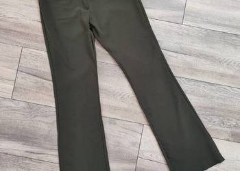 Materiałowe spodnie Dzwony Zielone Khaki Vintage na sprzedaż  Jasło