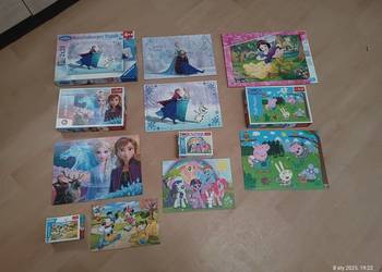Puzzle dla dzieci - Elsa, Świnka Peppa, Kucyk Pony, Myszka Minnie..., używany na sprzedaż  Szczecin