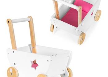 Drewniany wózek dla lalek chodzik pchacz 2w1 Ecotoys na sprzedaż  Bielsk Podlaski