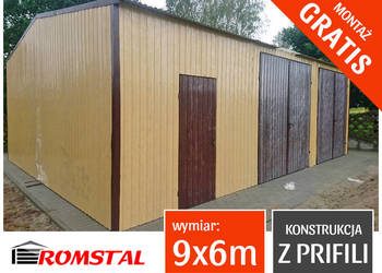 Duży Garaż Blaszany - Hala Magazynowa - Wiata - Romstal A48v10, używany na sprzedaż  Cybinka