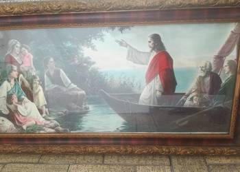 Obraz Religijny Pan Jezus nauczający na Łodzi.Giovani na sprzedaż  Łódź