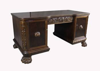 Neorenesansowe biurko na lwich łapach / dwustronne / antyki na sprzedaż  Zielonka
