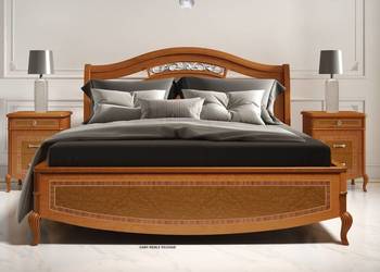 Używany, Klasyczne włoskie łóżko drewniane w stylu Glamour orzechowe na sprzedaż  Przemyśl