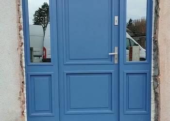 ++ Drzwi Zewnętrzne Wejściowe Drewniane NIEBIESKIE Z DOSTAWĄ na sprzedaż  Augustów