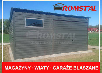 Mały Garaż Blaszany GRAFITOWY 6x5 - Schowek - Wiata -Romstal A50v10 na sprzedaż  Skwierzyna