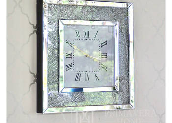 Zegar ścienny PAOLA SILVER diamentowy lustrzany kwadratowy s, używany na sprzedaż  Biała Podlaska