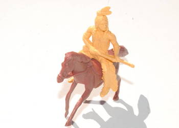 Stara figurka Indianin na koniu żołnierzyk makieta unikat kolekcjonerski na sprzedaż  Cieszyn