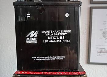 Używany, Akumulator Motocyklowy AGM MTX7L-BS 6Ah 85A P+ na sprzedaż  Częstochowa