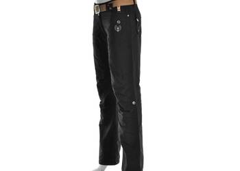 Spodnie damskie Exxtasy 42 czarne ocieplane Pasek, używany na sprzedaż  Rybnik