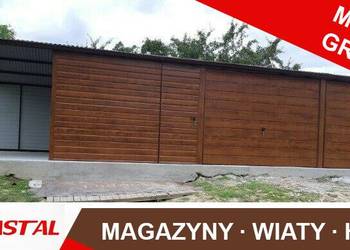 Garaż Blaszany Drewnopodobny 11x6m - WIATA - HALA - Romstal A46v10, używany na sprzedaż  Zwierzyn