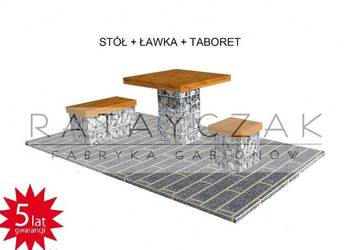 Meble ogrodowe, stół, ławka, taboret, gabiony na sprzedaż  Toruń