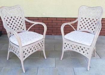 Używany, Fotele rattanowe stylowe krzesła ogrodowe na taras fotel na sprzedaż  Garwolin