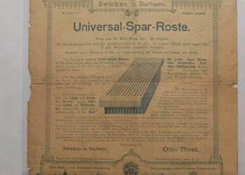 Stara reklama żeliwo Otto Thost Zwickau in Sachsen ok. 1890 na sprzedaż  Kościan