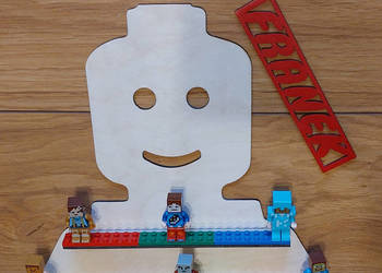Używany, Półka na ludziki z Lego z dowolnym imieniem XL wys. 60 cm na sprzedaż  Siedlce
