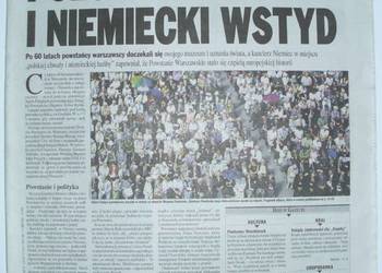 Gazeta Wyborcza 02.08.2004. 60. rocznica Powstania / Muzeum na sprzedaż  Warszawa