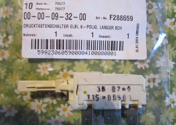 włącznik sieciowy 6 styków  do pralki Zanussi  F288659 706-T na sprzedaż  Tarnowo Podgórne