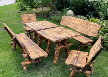 Zestaw ogrodowy drewniany Przypalanie 2 stoły GRILLPAL na sprzedaż  Grudziądz