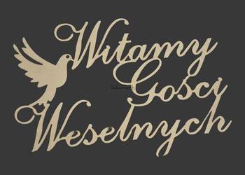 Używany, Napis powitalny &quot;Witamy Gości Weselnych&quot; / dekoracja weselna na sprzedaż  Chomranice