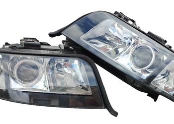Używany, Reflektory bi xenon Audi A6 C5 lift zregenerowane CZARNE HELLA P L na sprzedaż  Kielcza