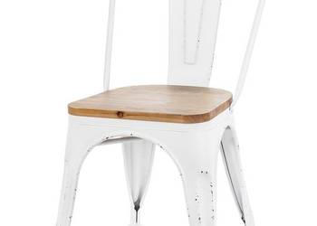 Białe stylowe metalowe postarzane krzesło retro na sprzedaż  Limanowa