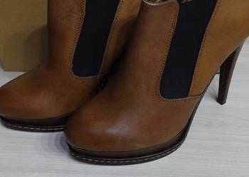 Buty do kostek na obcasie skóra naturalna - WOJAS., używany na sprzedaż  Lublin