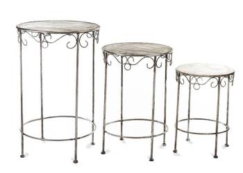 Okrągły metalowy stylowy stolik kwietnik 3 sztuki 142360 na sprzedaż  Limanowa