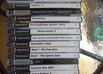 Gry PS2 komplet 20 szt wg tytułów widocznych na zdjęciu, używany na sprzedaż  Ostrowy nad Okszą