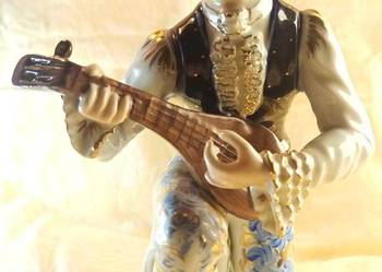 Porcelanowa Figurka Dikolenko KAWALER KLĘCZĄCY Z MANDOLINĄ lata'60 sygn., używany na sprzedaż  Bytom