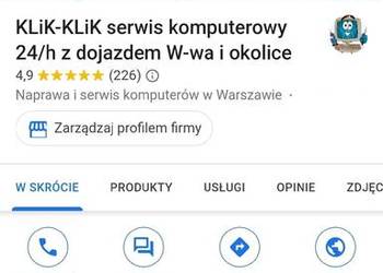 serwis komputerowy KLiK-KLiK 24/h tanio z dojazdem Marki/oko na sprzedaż  Warszawa