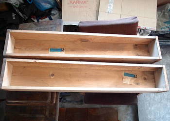 Duże drewniane skrzynki balkon  wym. 116cm/20cm/15cm 2szt produkcja PRL na sprzedaż  Łódź