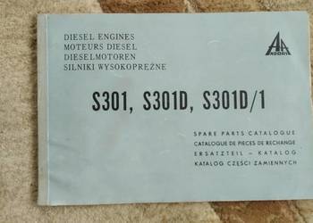 Katalog części silnik wysokoprężny S301 S301D S301D/1 Andoria rok 1971, używany na sprzedaż  Lublin