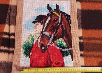 koń z jeżdżcem-obraz krzyżykowy na sprzedaż  Goleniów