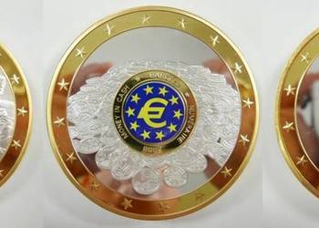 10 Lat Waluty EURO OLBRZYM 70 mm ZŁOTO Moneta Medal Gigant na sprzedaż  Sosnowiec