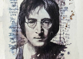 John Lennon The Beatles ozdoba drewniana naścienna decoupage na sprzedaż  Warszawa