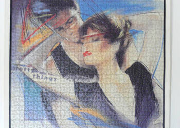 Obraz z puzzli w ramie drewnianej, taniej, używany na sprzedaż  Łódź