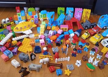 Używany, Lego Duplo wielki zestaw 24 figurki, 7 pojazdów i inne na sprzedaż  Warszawa