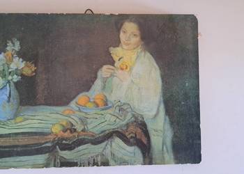 obrazek stary na desce, używany na sprzedaż  Warszawa