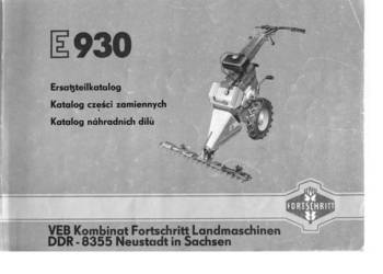 Fortchritt kosiarka ciągniczek E930 E931 katalog, instrukcja na sprzedaż  Kielce