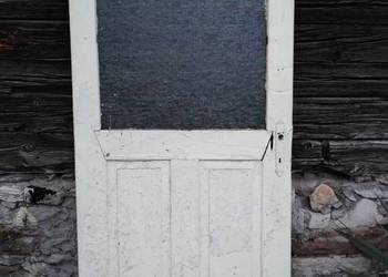 Stare drewniane przeszklone drzwi zabytek PRL do renowacji na sprzedaż  Dąbrowa Górnicza
