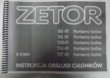 Używany, Instrukcja obsługi Zetor FORTERRA TURBO 8641,9641,10641 na sprzedaż  Parczew