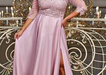 Jokastyl Sukienka Carmen pastelowy róż 50 tiul gipiura na sprzedaż  Częstochowa